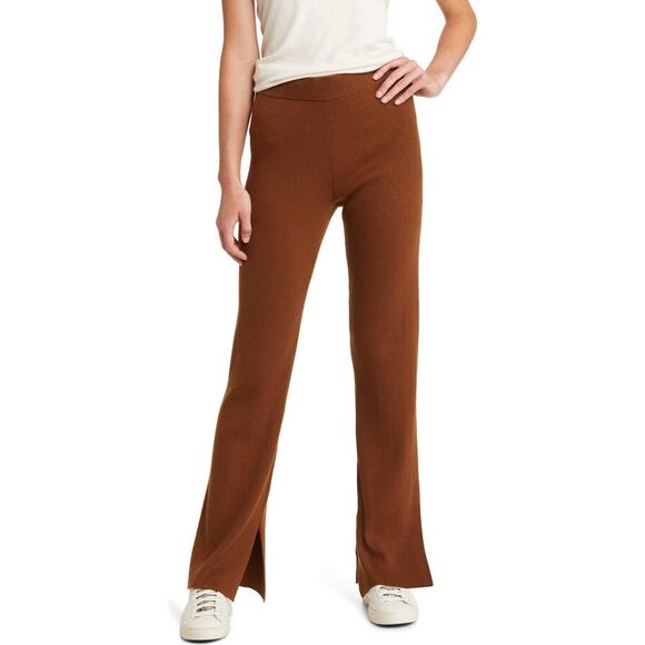 Rails Jules Rib Cotton Blend brown Knit Pants size L